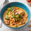 Rotes Thai-Curry mit Tofu, Shiitake Pilzen und Erdnüssen