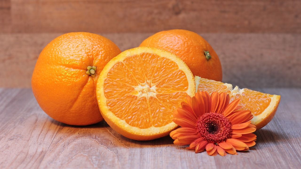 Orangen aufgeschnitten