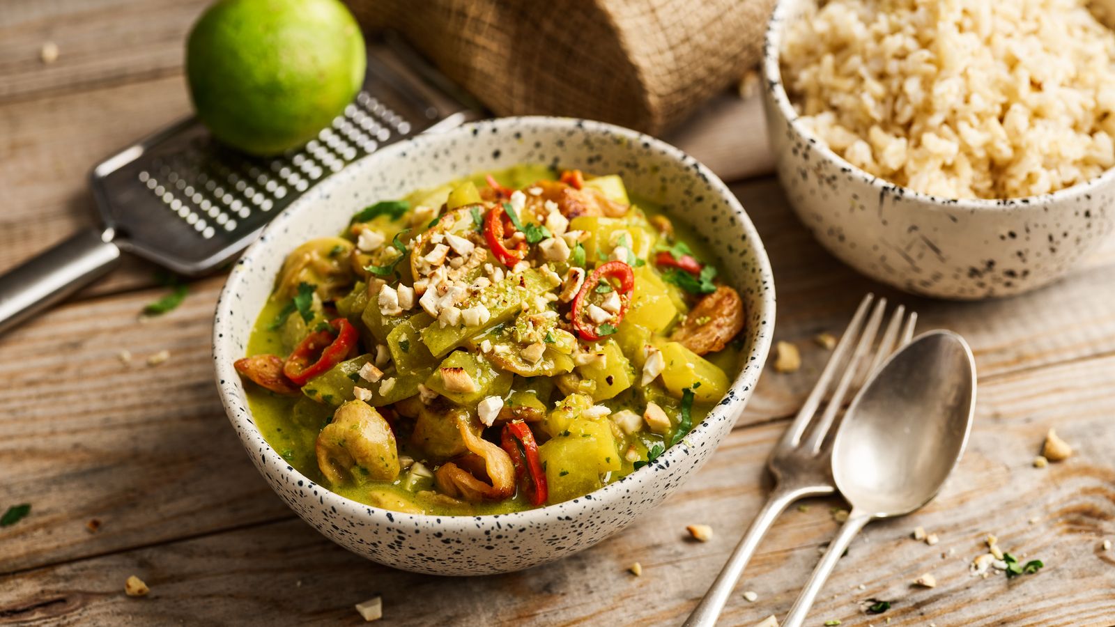 Curry mit Basilikum und Gemüse