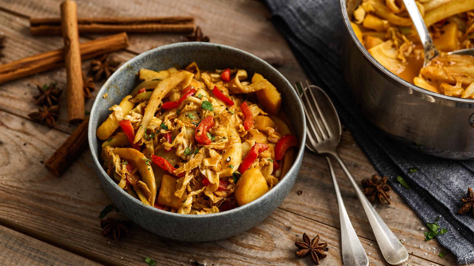 Curry mit Fenchel, Kartoffeln und Wirsing