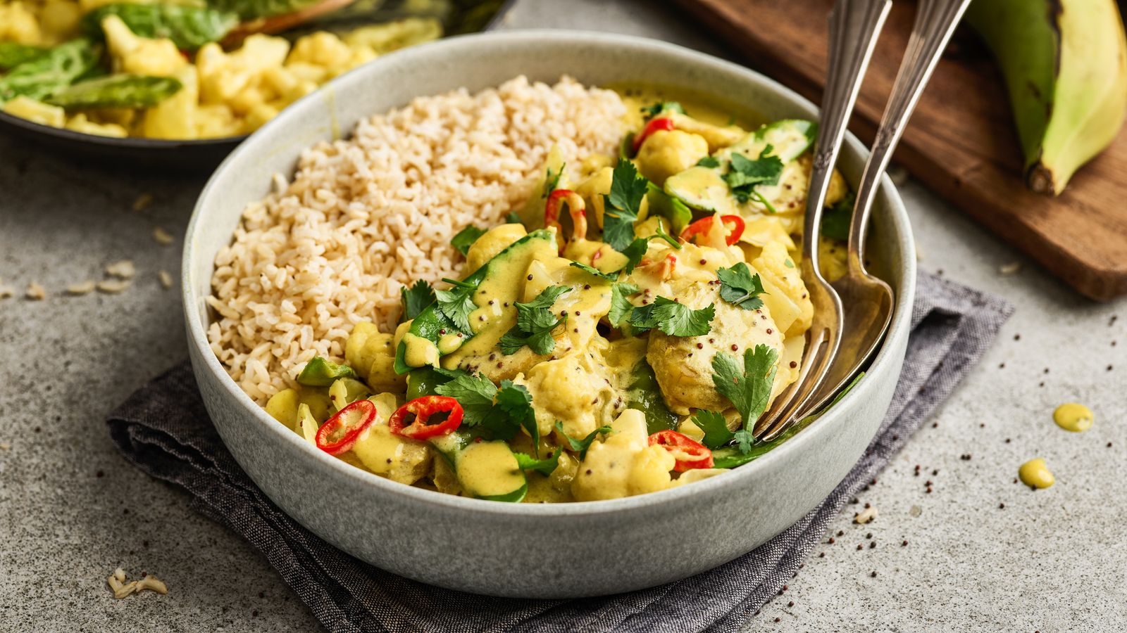 Gemüse-Curry mit Kochbananen