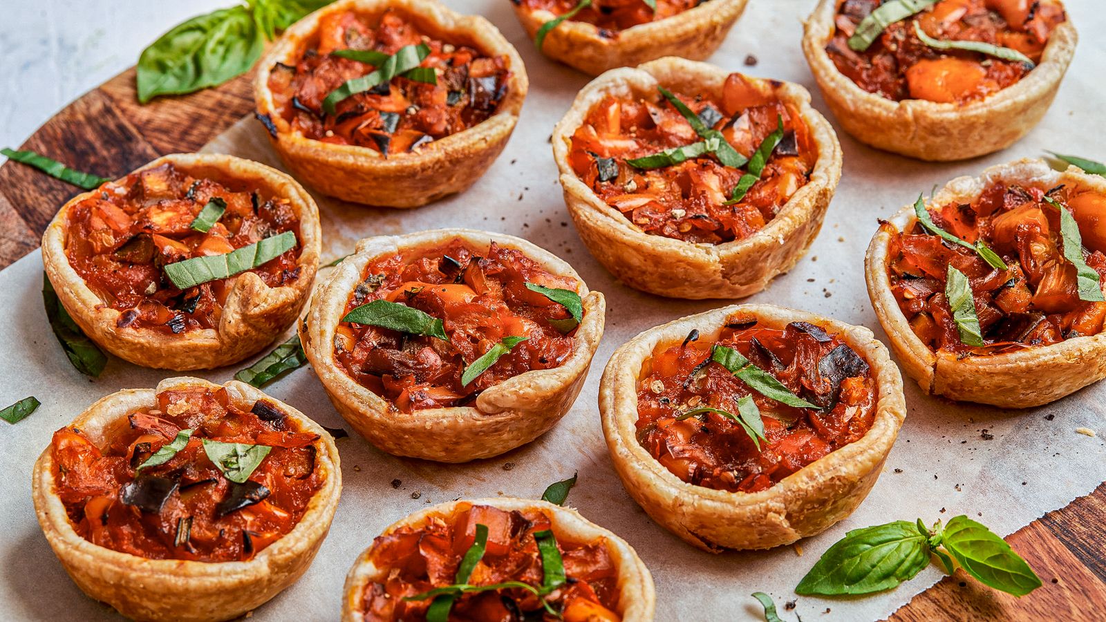 Ratatouille Tartlets serviert
