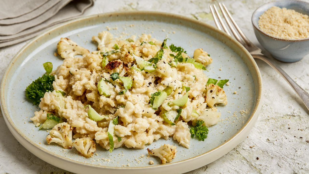 Risotto mit zerkleinertem Blumenkohl