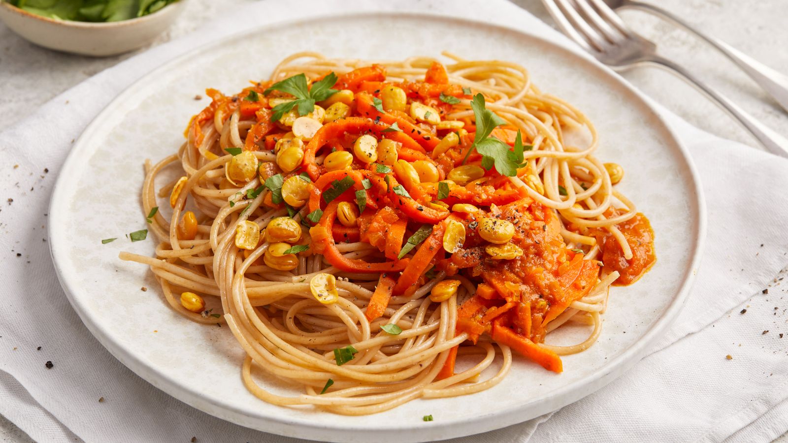 Spaghetti auf einem Teller