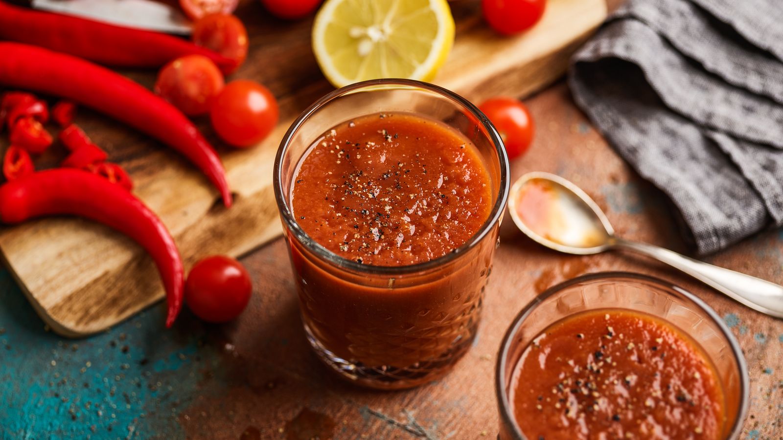 Tomatensaft in einem Glas